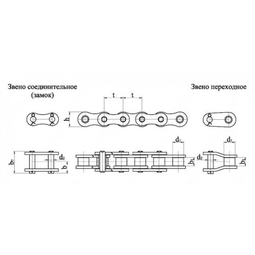 Цепи приводные роликовые однорядные